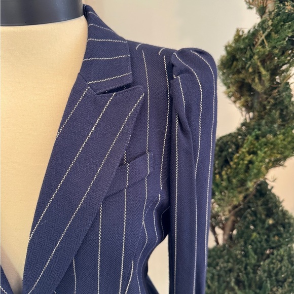 Smythe Navy & White Pin-Striped Women's Blazer - Size 10 - Picture 6 of 11
